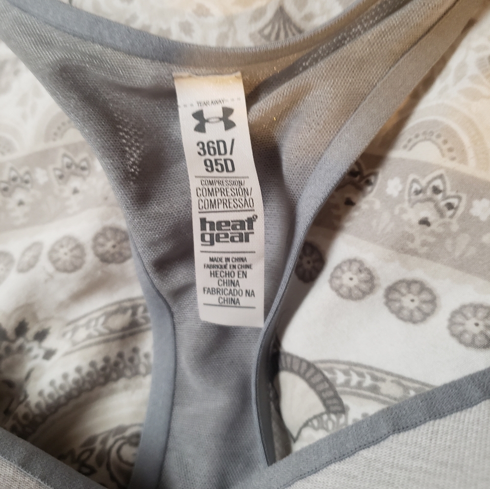 UNDER ARMOUR High-Impact Support Sports Bra 36D 1259953 Full Coverage Racerback - Picture 9 of 16